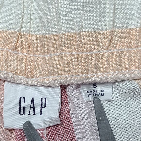 Gap Womens Shorts Small Linen Multicolor Stretch Stripe Beach Party Boho‎ - Picture 4 of 7